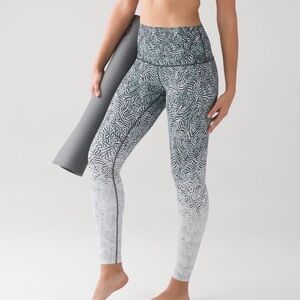 Lululemon Wunder Under High-Rise Pant Dazzle Nulux (Alpine White Black) Size 4